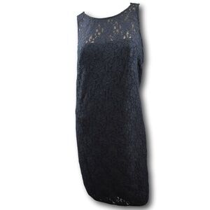 Sleeveless Michael Kors Black Lace Shift Dress 12